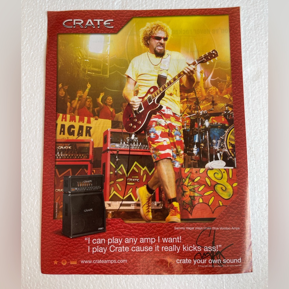 Crate Amplifier Pinup with Sammy Hagar